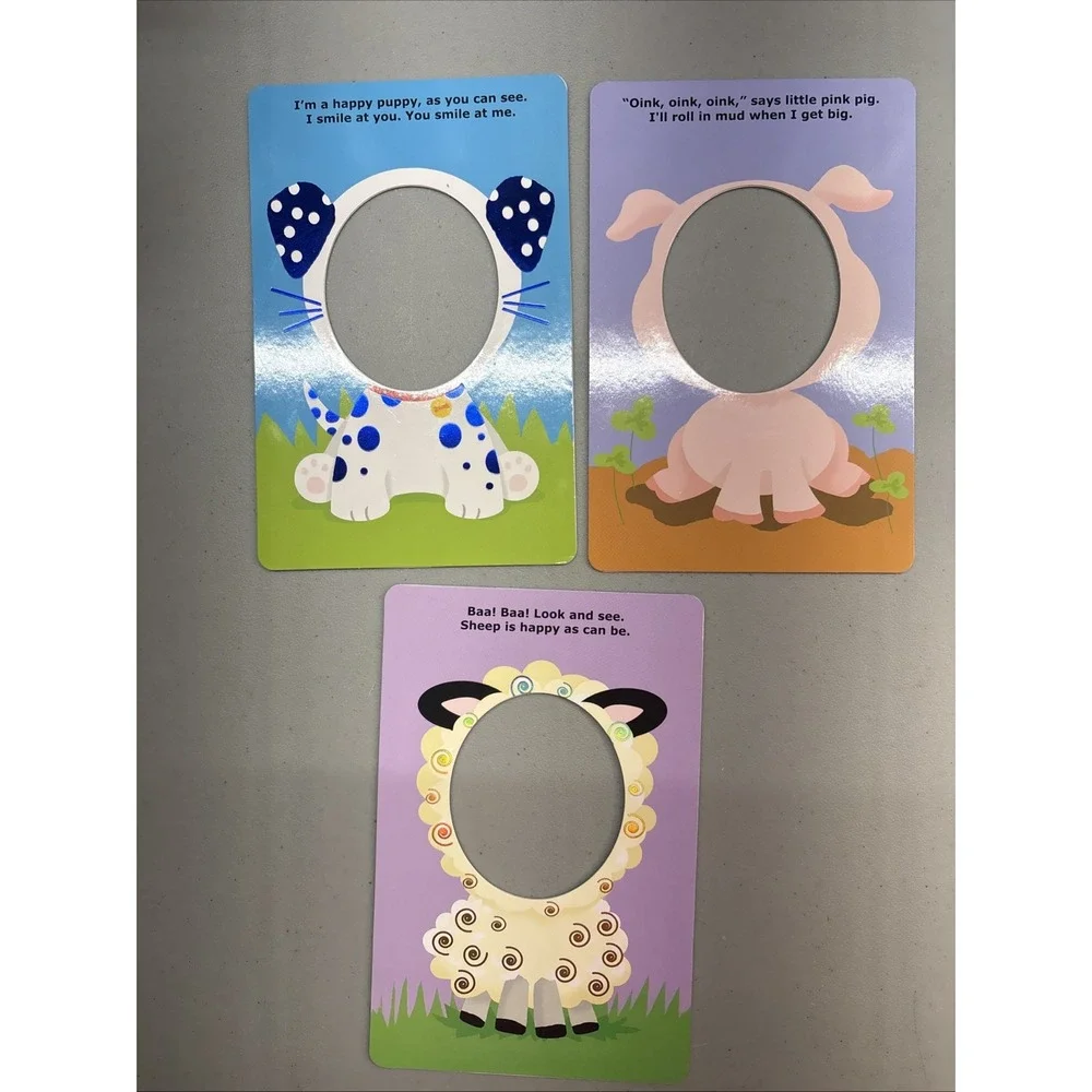 School Zone Happy Faces Infant Mirror Cards 7 Double-Sided Cards Cognitive